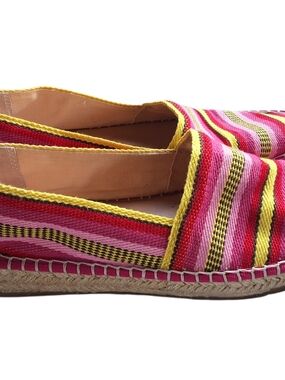 Striped Pink & Yellow Espadrille Flats Chelsea & Violet Sz8